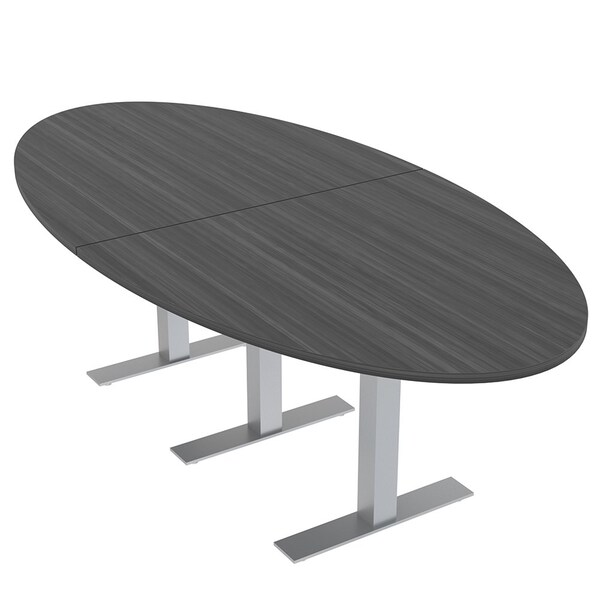 45 in W, 96 in L, 29 in H, Engineered Wood Top, Grey